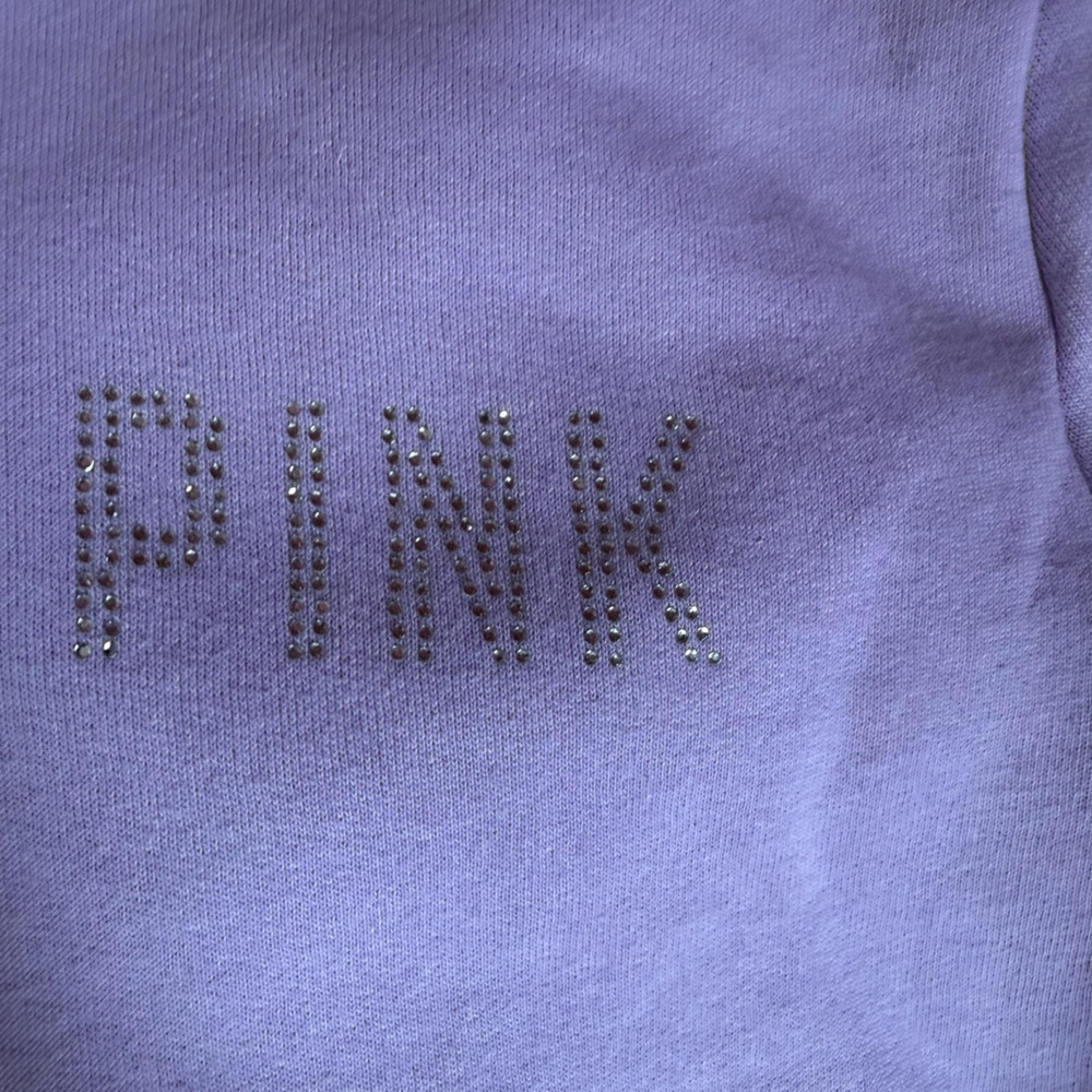 PINK VS Pink Joggers & Lavender Rhinstone Zip-Up Hoodie - Picture 2 of 8